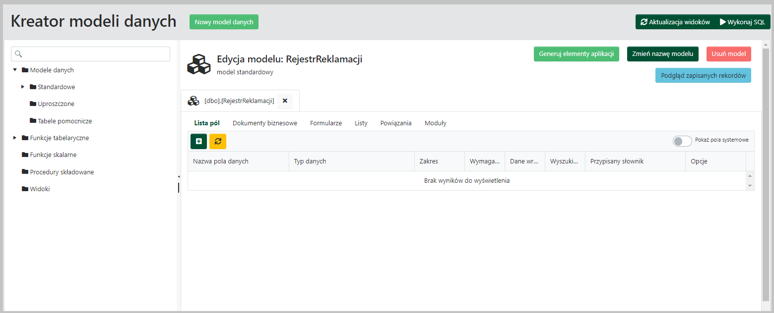 Edycja modelu