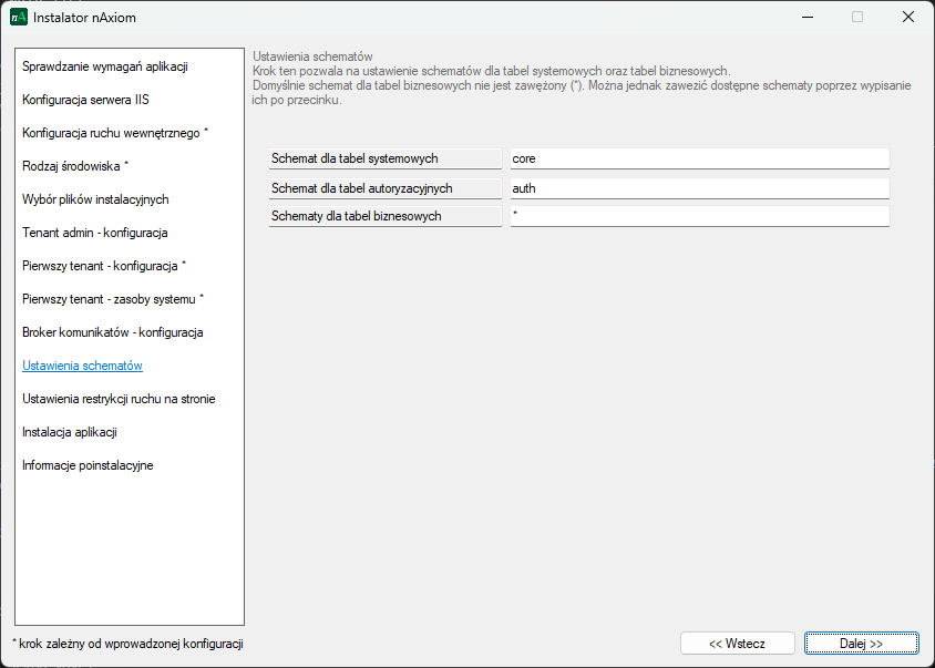 Ustawienia schematów