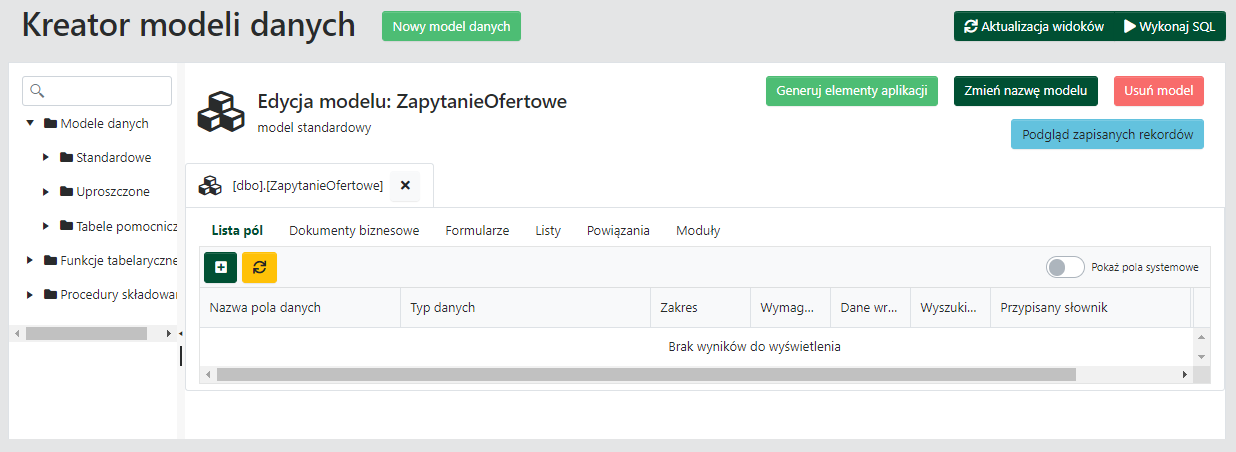 Nowy model danych