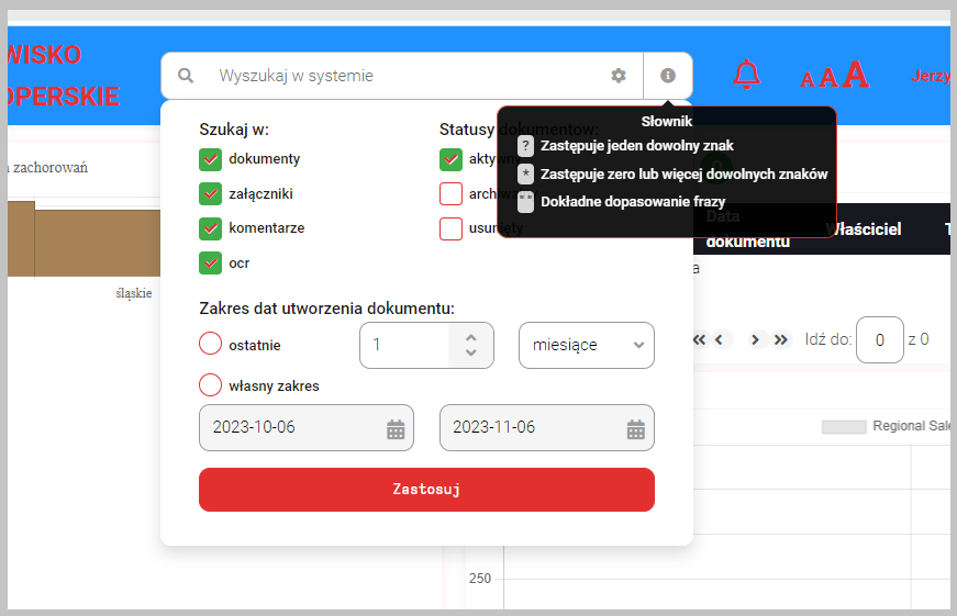 Ustawienia wyszukiwania