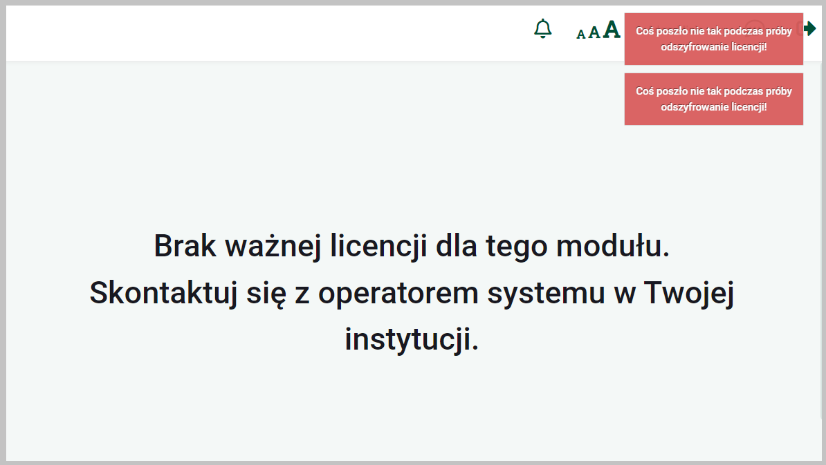 FrontSPA, brak licencji