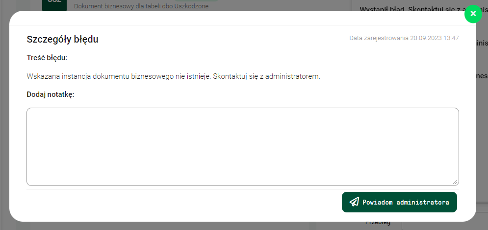 Szczegóły błędu