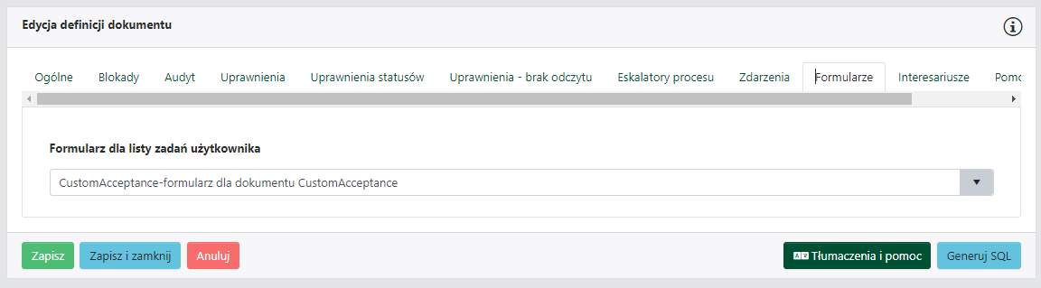 Karta Formularze