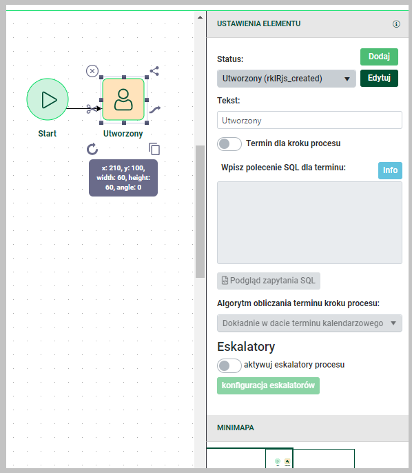 Właściwości bloku w edytorze diagramów