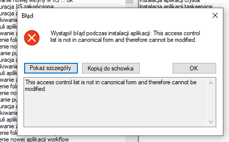 Błąd listy ACL