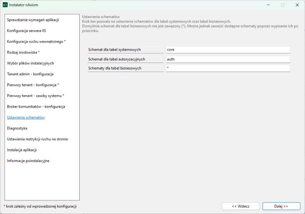 Ustawienia schematów
