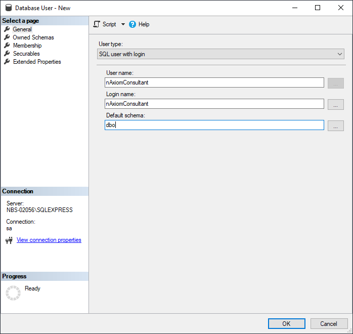 Nowy użytkownik bazy danych