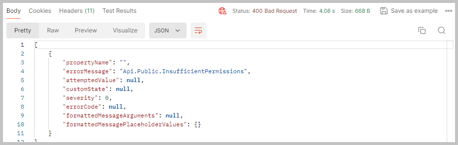 Brak roli administratora PublicAPI