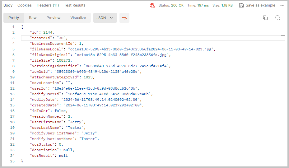 Endpoint /Attachment/UploadAttachment - response