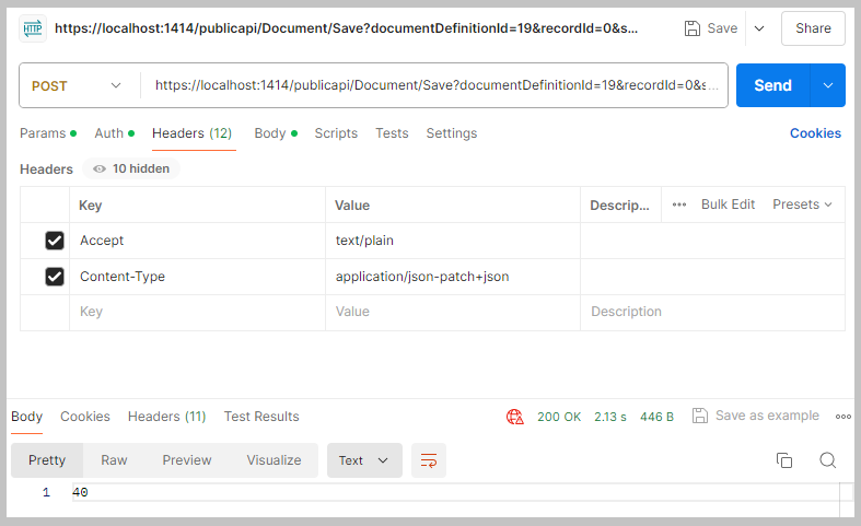 Endpoint /Document/Save - nagłówki