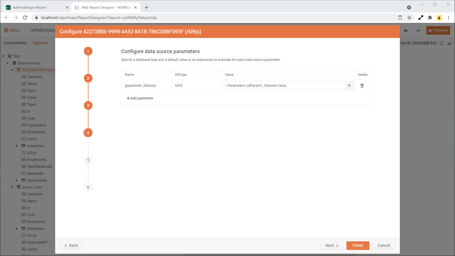 Konfiguracja parametrów źródła danych