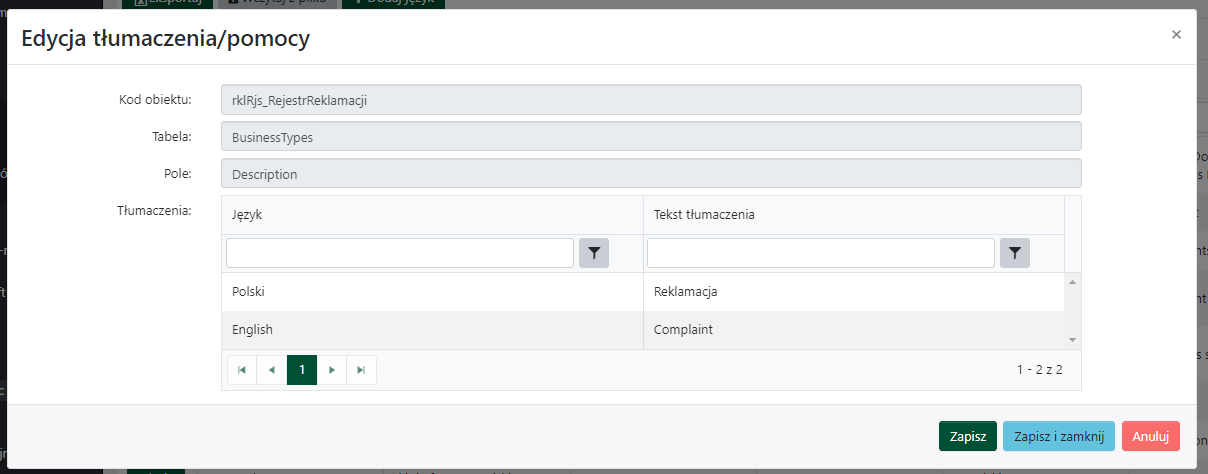 Edycja tłumaczenia/pomocy