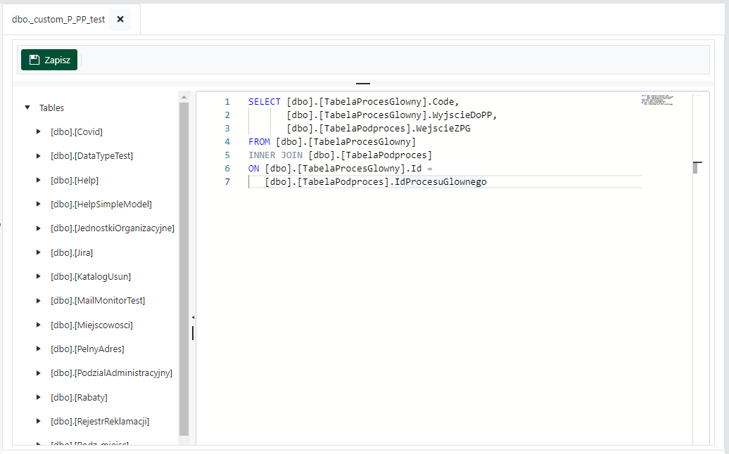 Funkcja tabelaryczna — tryb zaawansowany
