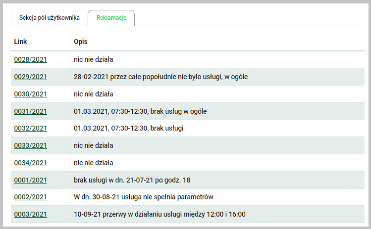 Sekcja typu prosta lista
