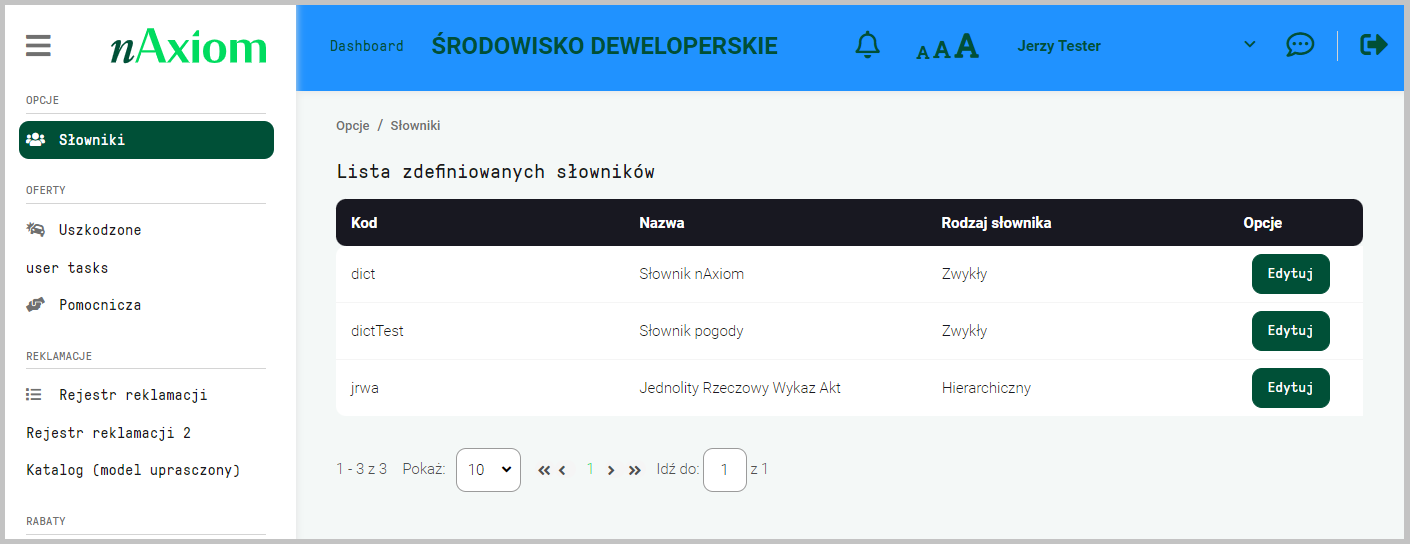 Lista słowników