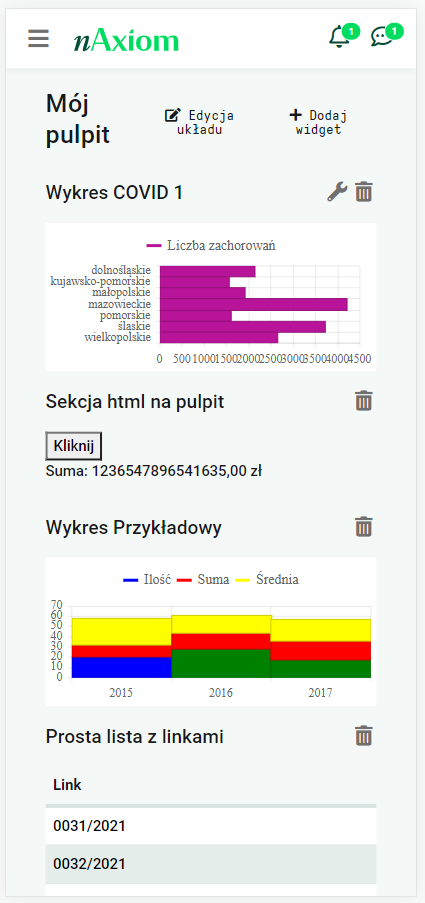 Pulpit nAxiom na urządzeniu mobilnym