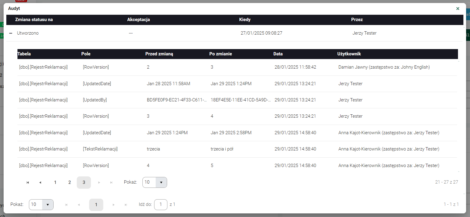 Audyt zmian dokumentu