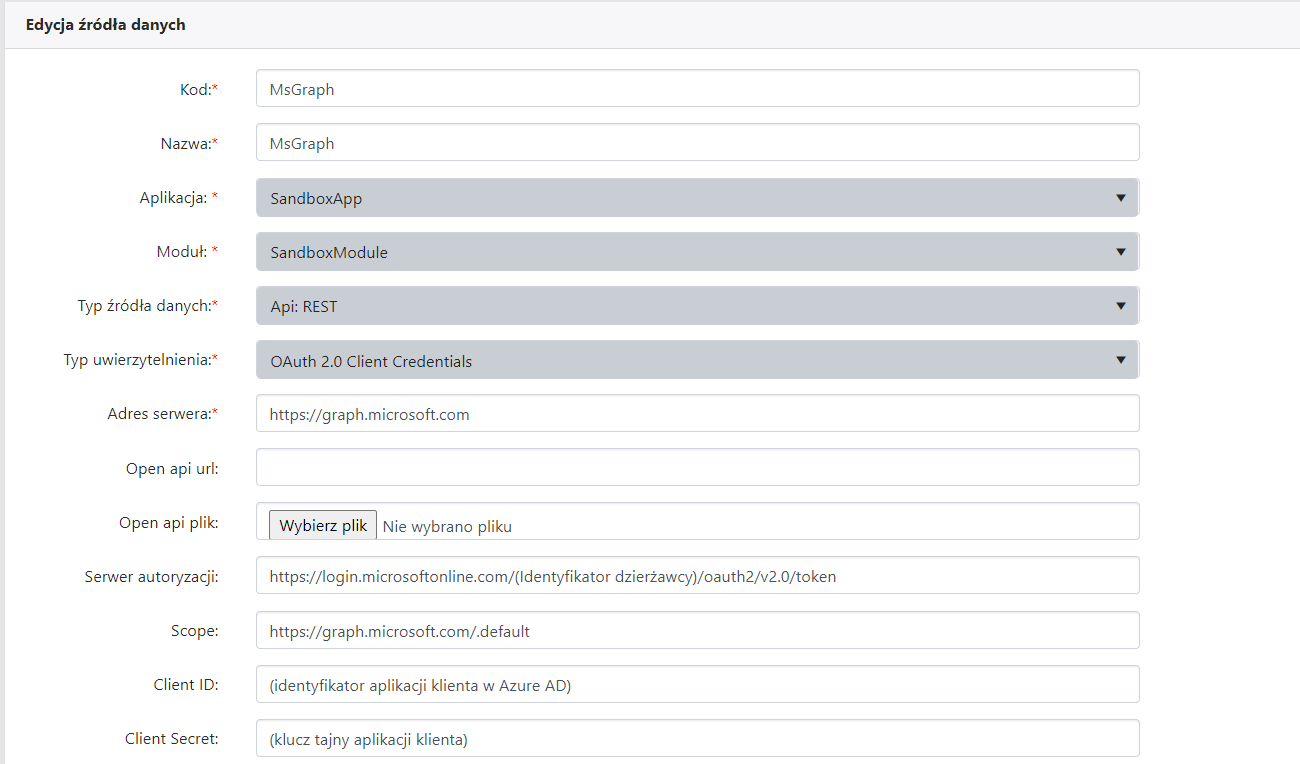 Nowe źródło danych