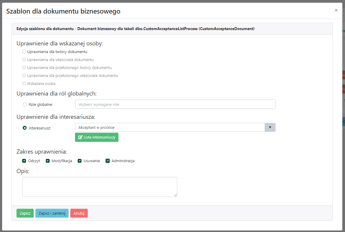 Szablon dla dokumentu biznesowego