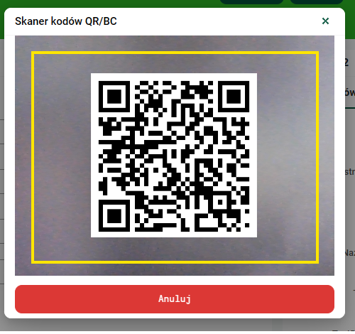 Okienko skanowania