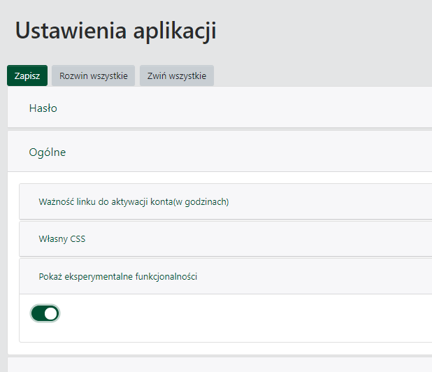 Funkcje eksperymentalne